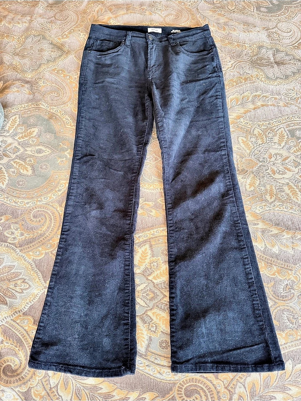 kensie The Natalie High Waist Bootcut Corduroy Jeans Dark Navy